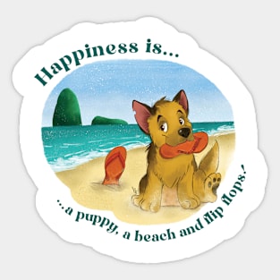 Flip Flop Puppy Sticker